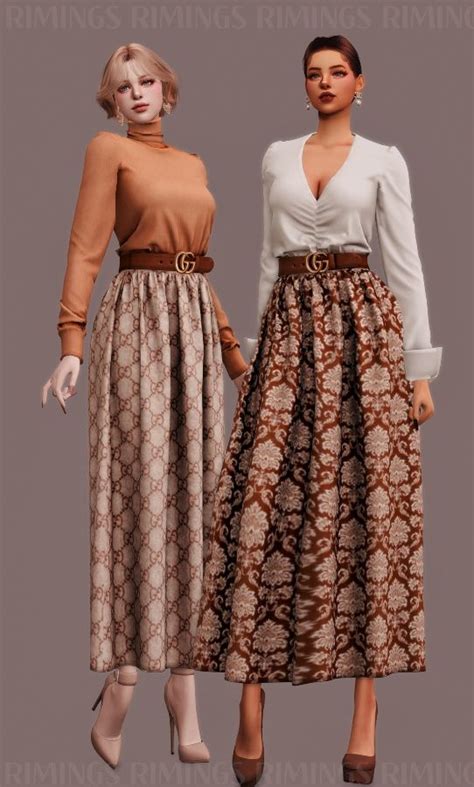 gucci skirt and top set|Gucci skirt sims 4.